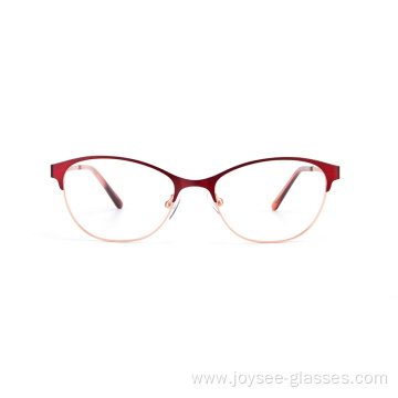 Wholesale Women New Handmade Cat Eye Full Rim Clear Lenses Metal Optical Frames Eyeglasses